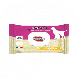 Salviette Detergenti Vaniglia e Karitè cani e gatti Bio