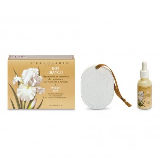 Iris Bianco Medaglione in Ceramica da Profumare Cassetti e Armadi