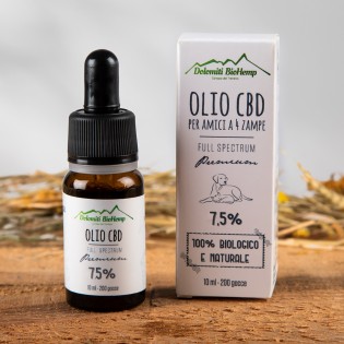 HEMP OIL 7.5% Olio di Canapa 10 ml Per Amici a 4 Zampe