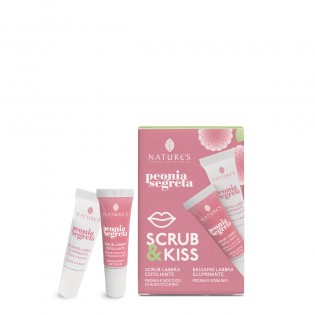 Peonia Segreta Scrub e Kiss Balsamo Labbra e Scrub esfoliante